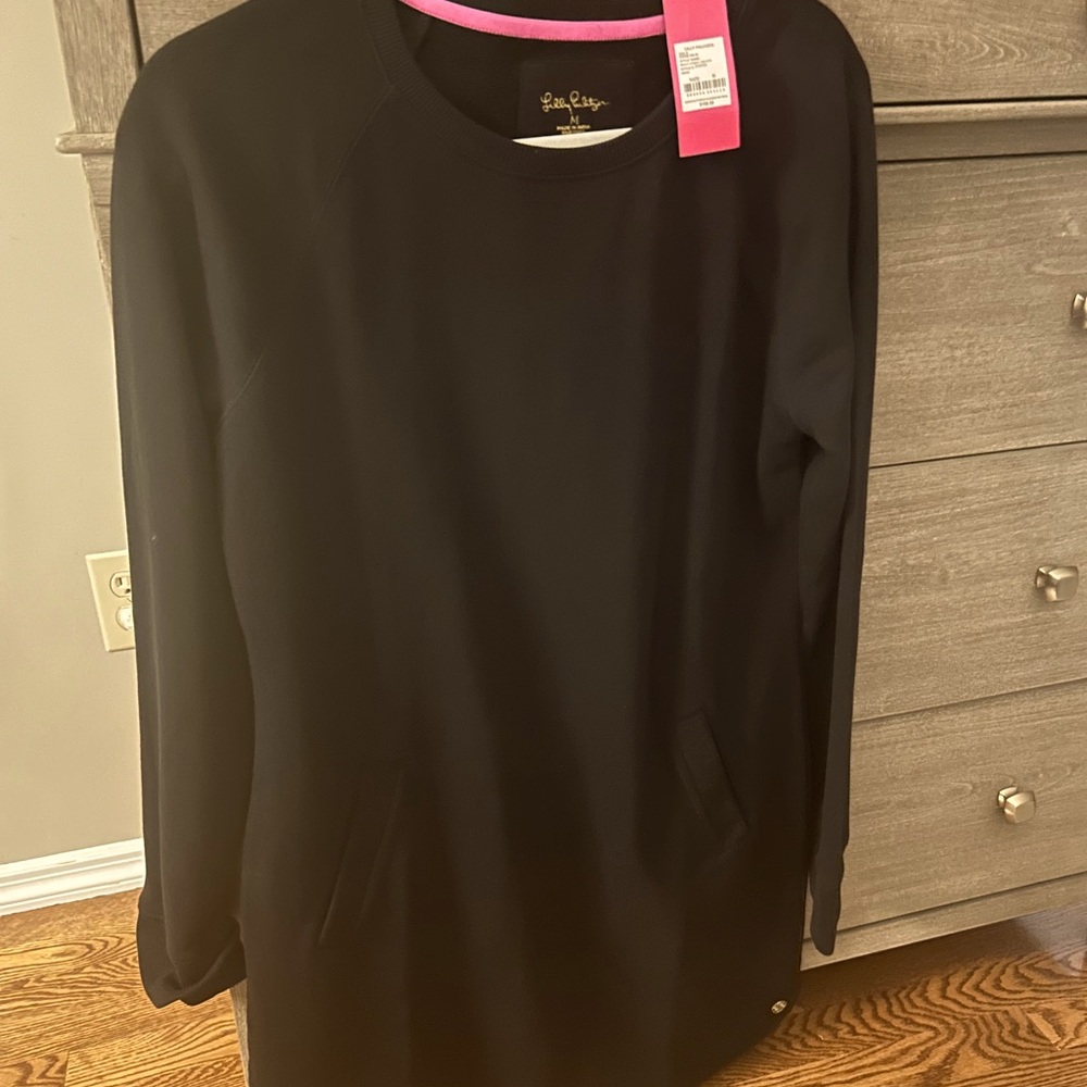 Lilly Black knit dress- can be swim cover up or dress. NWT